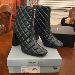 Dark blue leather boots from Brazil brand new in box